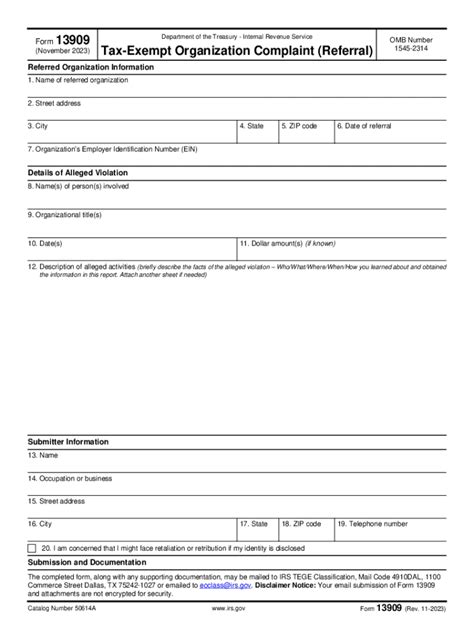 2023-2026 Form IRS 13909 Fill Online, Printable, Fillable, Blank ...
