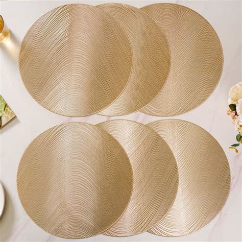 Gold Waterproof Table Mat Set Of 6 Online - Premium Table Mat | Nestasia