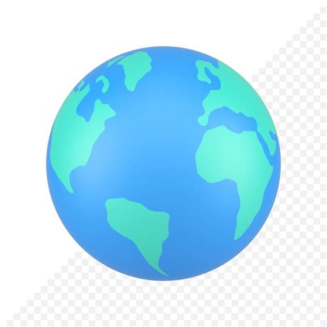 Ziemia planeta latająca realistyczna ikona 3d kontynenty ocean globalna ...