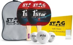 Stag iconic Anywhere Everywhere 2 Racquets & 3 Balls (White) Table ...