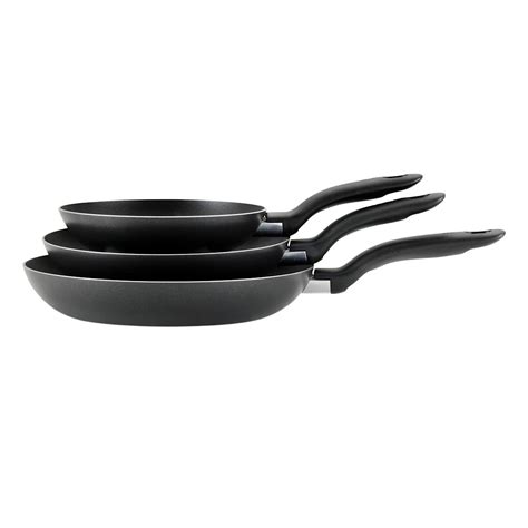 T-fal Set of 3 Black Specialty Fry Pans, 8"/9.5" & 11"