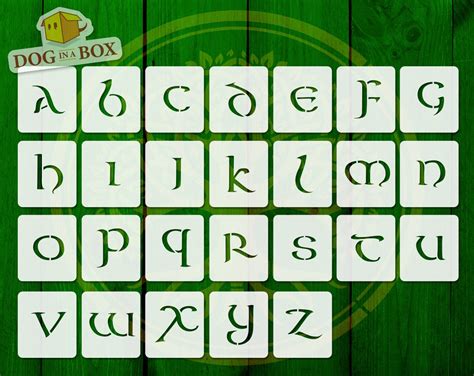 Gaelic Celtic Alphabet Stencils N.1 Set of 26 Letters - Etsy
