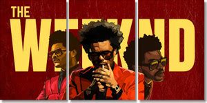 The Weeknd singer and songwriter Split Poster Set (09*12) of 3 Wall Art ...