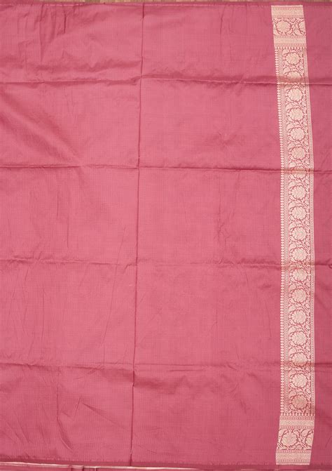 Buy Onion Pink Zariwork Pure Silk Saree - Koskii