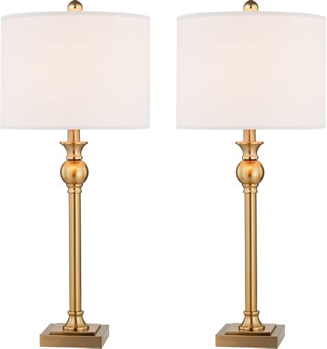 HIGHTRY Gold Table Lamps Set of 2 for Living Room, 28" Tall Buffet Lamp ...