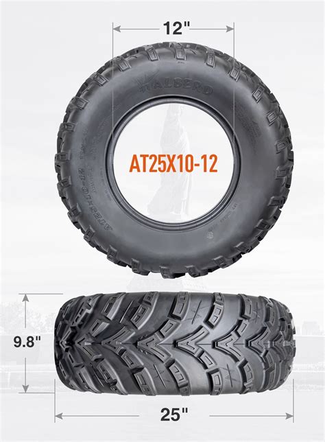25x10-12 ATV Tire 25x10x12 Mud UTV All Terrain 6PR Heavy Duty Tubeless ...