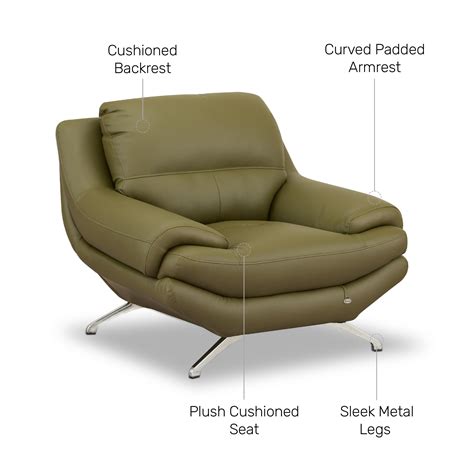 Buy Clarkson Leatherette 1 Seater Olive Green Sofa Online At Durian