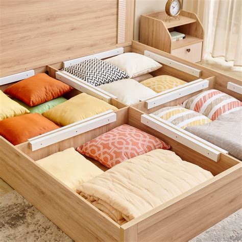 Buy Lexus Sahara Queen Bed with Box Storage - Oak from Home Centre at ...