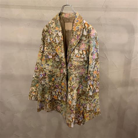 art pattern leather tailored jacket | ROOM