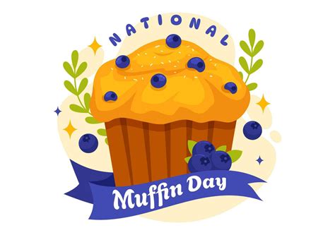 National Muffin Day Vector Illustration on February 20th with Chocolate ...