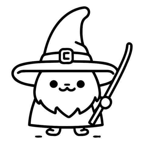 Cute Wizard Personagem de desenho animado Desenho de ilustração ...