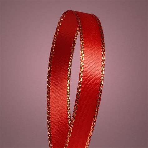 1/4" Red Satin Ribbon with Gold Edge Borders 50 YDS : Amazon.in: Home ...