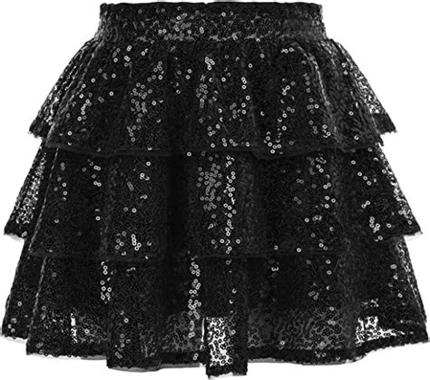 Fairy Dolls Polyester Girls Sequin Ruffle Knee Length Skirt (3-4 Years ...