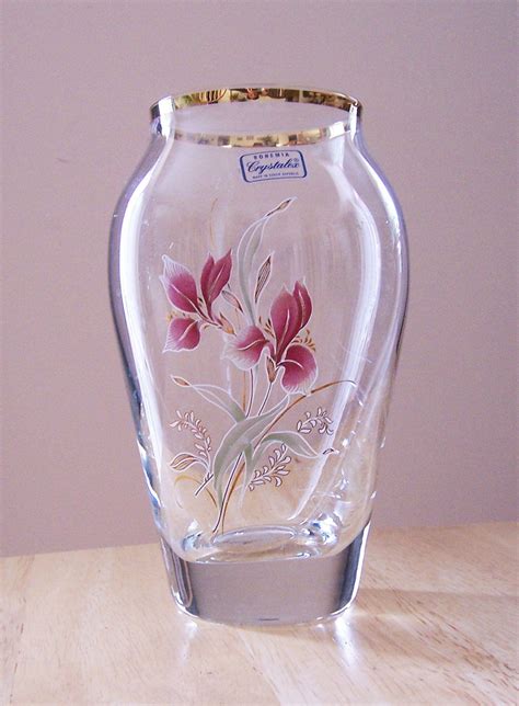 Antique Bohemian Crystal Vase - Iris Vase | Bohemian Glass Decor