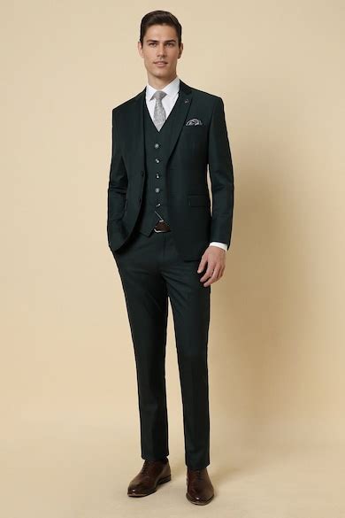 Buy Men Green Slim Fit Solid Formal Three Piece Suit Online - 39620933 ...