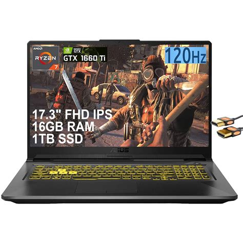 ASUS 2021 Flagship TUF A17 Gaming 17 Laptop 17.3" FHD IPS 120Hz AMD 8 ...
