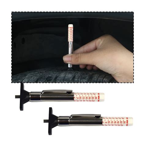 AUCELI Car Tire Tread Depth Gauge 32nds, 2 PCS Six-Sided Smart Color ...