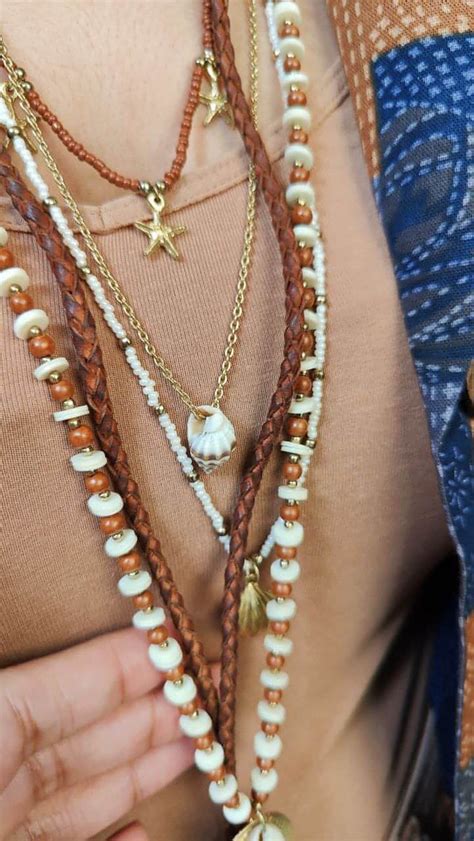Brown Sea Shell Multi Layer Necklace – Label DC