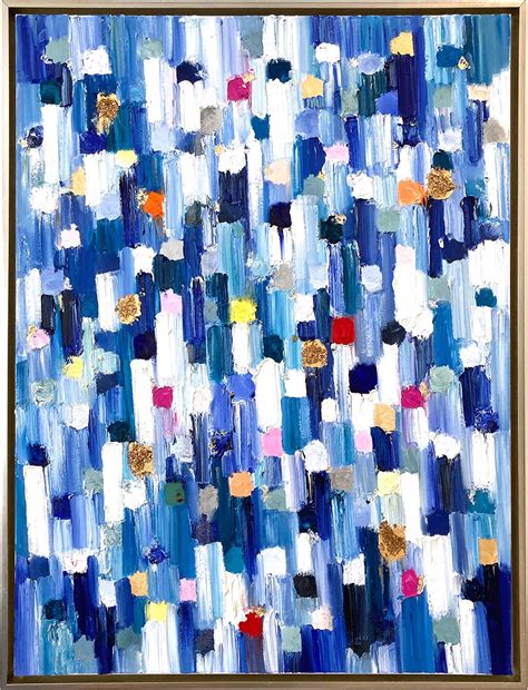Cindy Shaoul - "Dripping Dots - Madison" Colourful Abstract Oil Mixed ...
