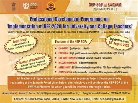 IGNOU-RC-Bangalore - News & Events - Latest - NEP - PDP Programme of IGNOU