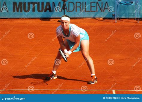 Tennis Player Svetlana Kuznetsova on the Court Mutua Madrid Open ...