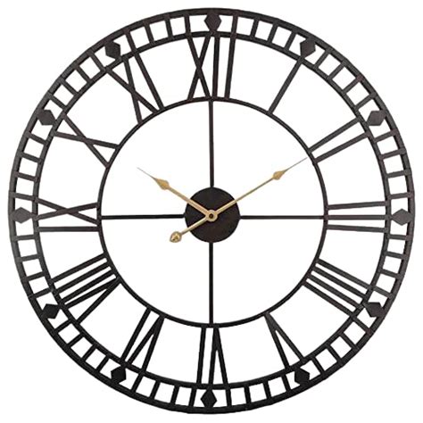 Buy Ashlo's Black Metal Wall Clock for Home, Restaurant and Offices ...