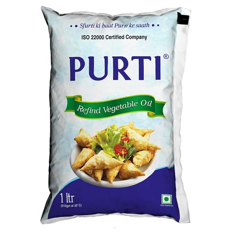 Purti Refined Vegetable Oil 1 Liter Pouch Pack - Purti