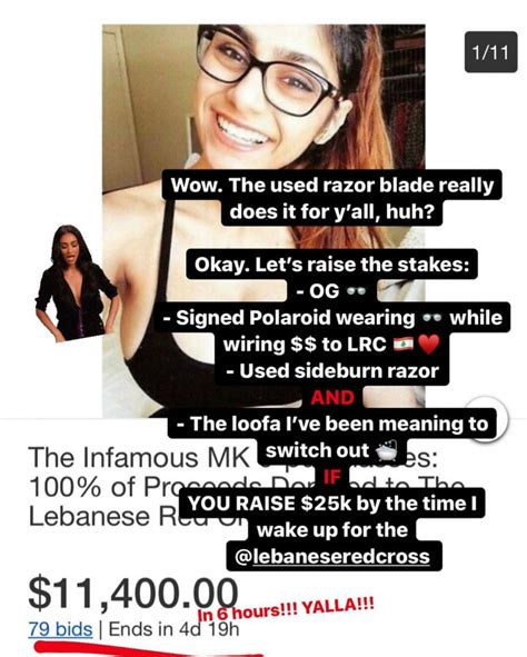 美國電影女星Mia Khalifa 賣原味眼鏡幫黎巴嫩籌錢 | Jdailyhk