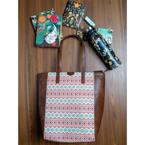 Buy Teal by CHUMBAK Mercado Aztec Tote Online