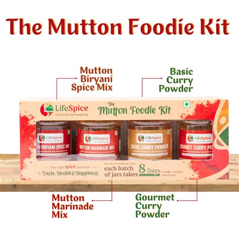 Lifespice - Mutton Foodie Kit -4 PET Jars -75g each | Mutton Marinade