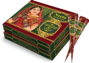 Neeta Mehendi Cone 100% Natural Henna Based No Chemical Dye 12 Pc in ...