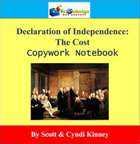 Declaration of Independence Copywork Notebook -PRINTED : Scot Kinney ...