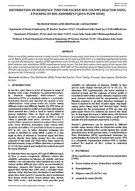 10 - About the experiment of chemical rxn engineering - DISTRIBUTION OF ...