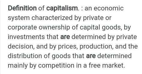 Define the term ‘Capitalism’. - Brainly.in