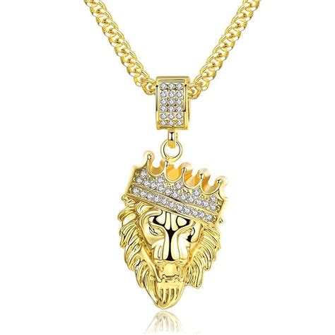 Zivom® Hip Hop Lion King Crown Kings Landing Gold Plated Rhinestone ...