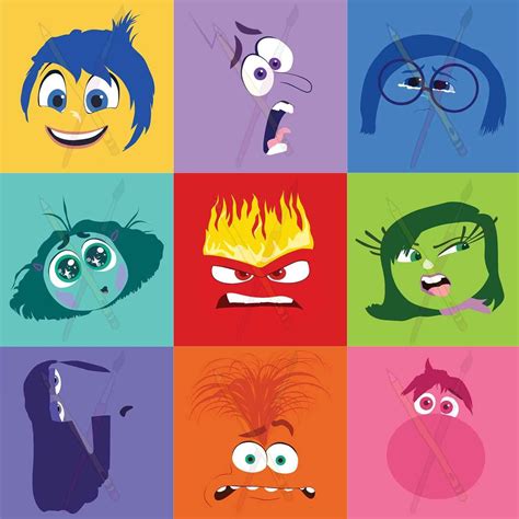 Inside Out 2 Character Faces PNG ZIP File 3000x3000 Px With NOSTALGIA ...