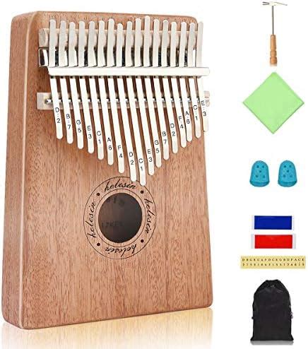 Kalimba, Helesin 17 key Thumb Piano Solid Finger Piano with Locking ...