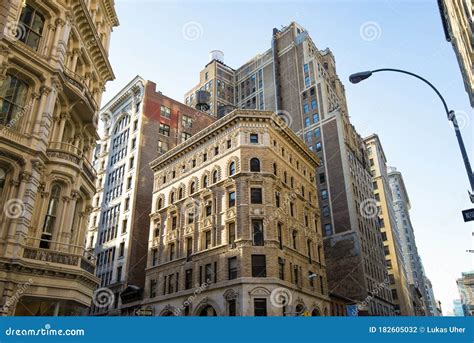 View of Historic Buildings on Broadway in Downtown of Manhattan in New ...