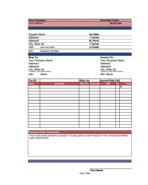 Image result for Purchase Order Sample