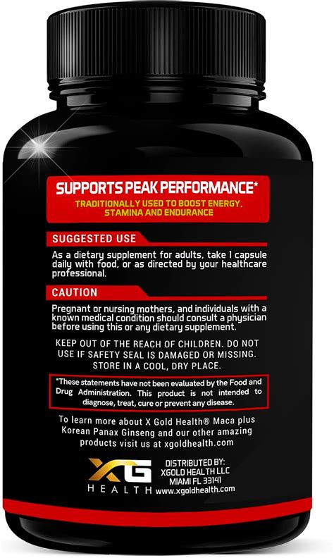 X Gold Health Ultra Potent Maca Root & Panax Ginseng Capsules - India ...