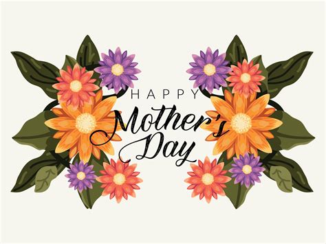 Happy Mothers day flowers card 11209189 Vector Art at Vecteezy