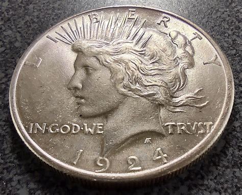 1924 P Peace Silver Dollar Brilliant Uncirculated - For Sale, Buy Now ...