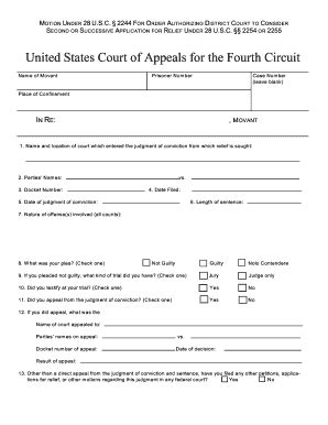 Motion For Authorization To File Successive Application Under 28 USC ...
