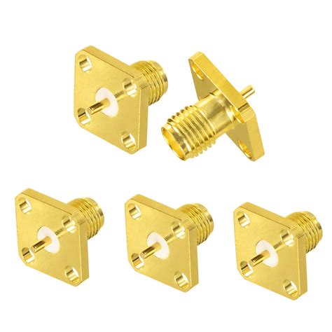 Buy Superbat SMA Connectors SMA Female 4 Holes Panel Chassis Flange ...