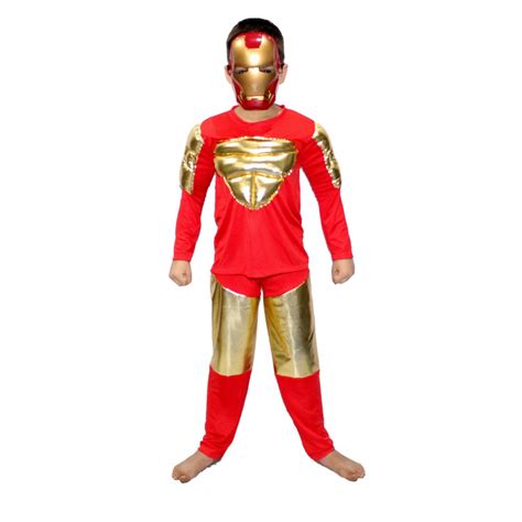 Buy Kaku Fancy Dresses Iron Superhero Costume -Red, 5-6 Years, for Boys ...