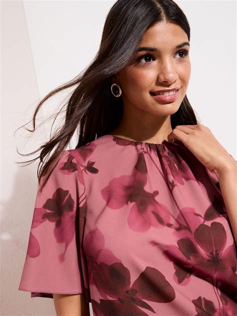 Buy Friends Like These Pink Floral Short Sleeve Tie Back Blouse from ...