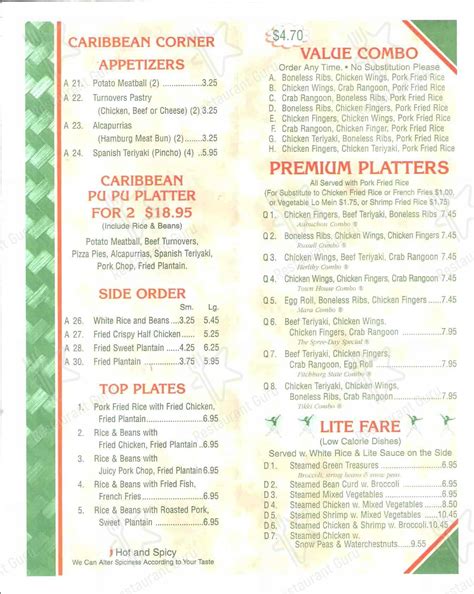 Menu at Tikki Tikki Chinese Resturant restaurant, Fitchburg