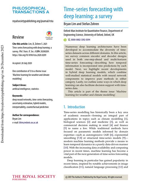 Time-Series Forecasting With Deep Learning - A Survey | PDF | Time ...