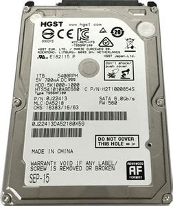 Hitachi Travelstar 1 TB Laptop SATA Internal Hard Disk Drive (HDD) (1TB ...