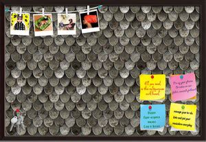 Artzfolio Cuirass Notice Pin Board Dark Brown Frame 18 x 12 inch (46 x ...